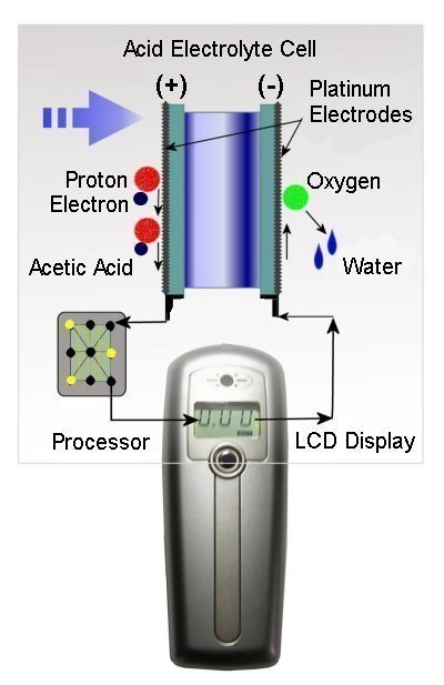 Nguyên lý máy đo nồng độ cồn công nghệ Fuel Cell Sensor