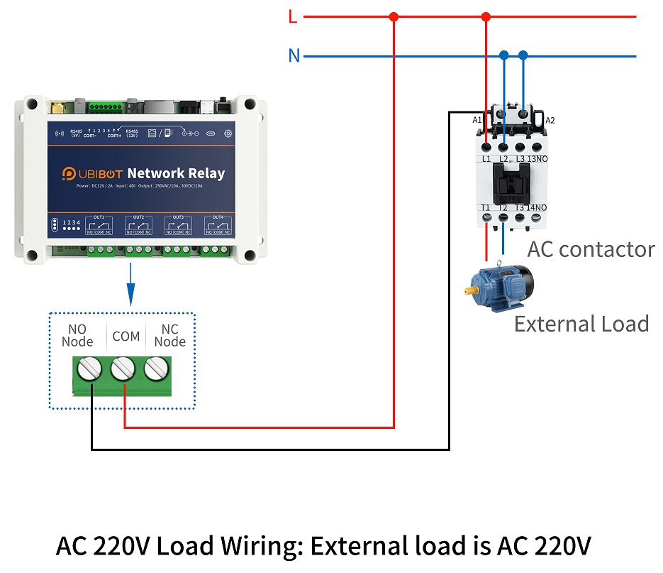 Kiểu kết nối với tải điện áp 220Kiểu kết nối Output với tải công suất nhỏ, dưới 3A