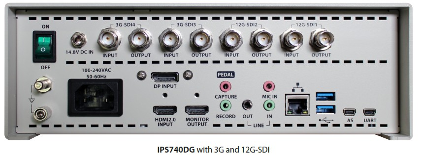Các cổng kết nối của thiết bị ghi hình ảnh y tế FSN IPS740DG